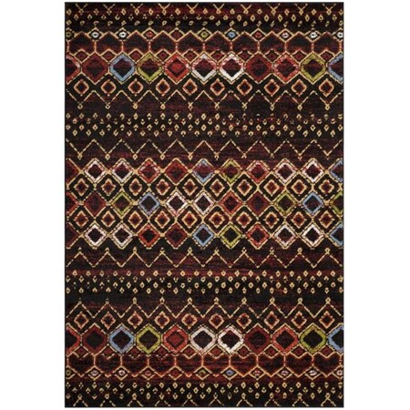 Safavieh 6 ft.-7 in. x 9 ft.-2 in. Amsterdam Power Loomed Medium Rectangle Area Rug Black & Multi AMS108P-7